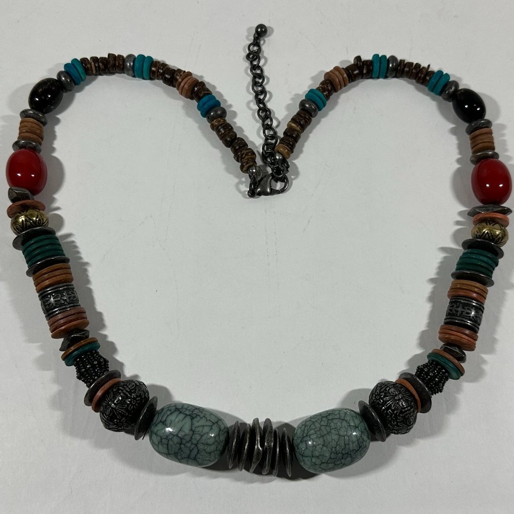 Chico's Faux Stone Discs Chunky Necklace